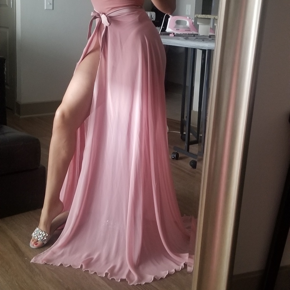 Mauve pink swimsuit cover up skirt